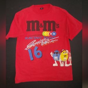 Vtg 90s M&M Ernie Irvin Racing Team T Shirt XL Double Sided Rare 1999